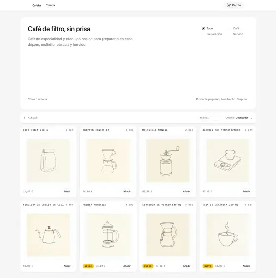 Tienda Cafetal — tema Guide