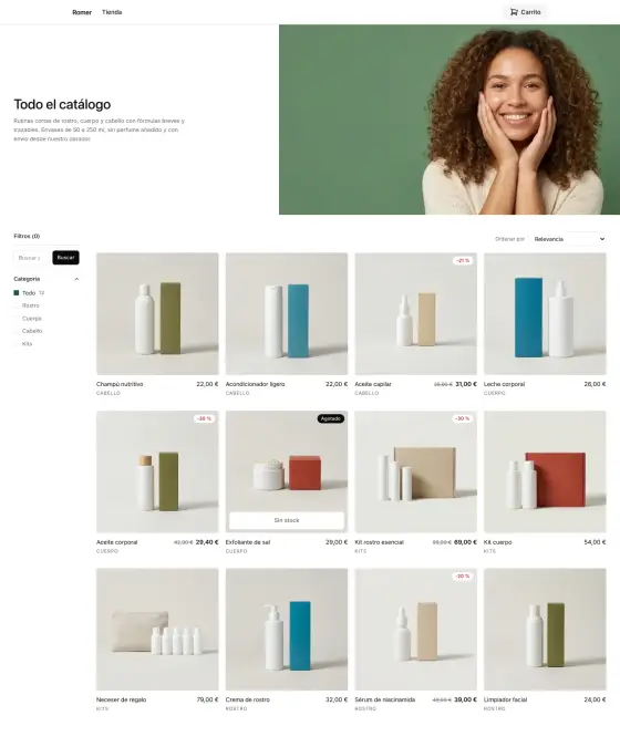 Tienda Romer — tema Natural